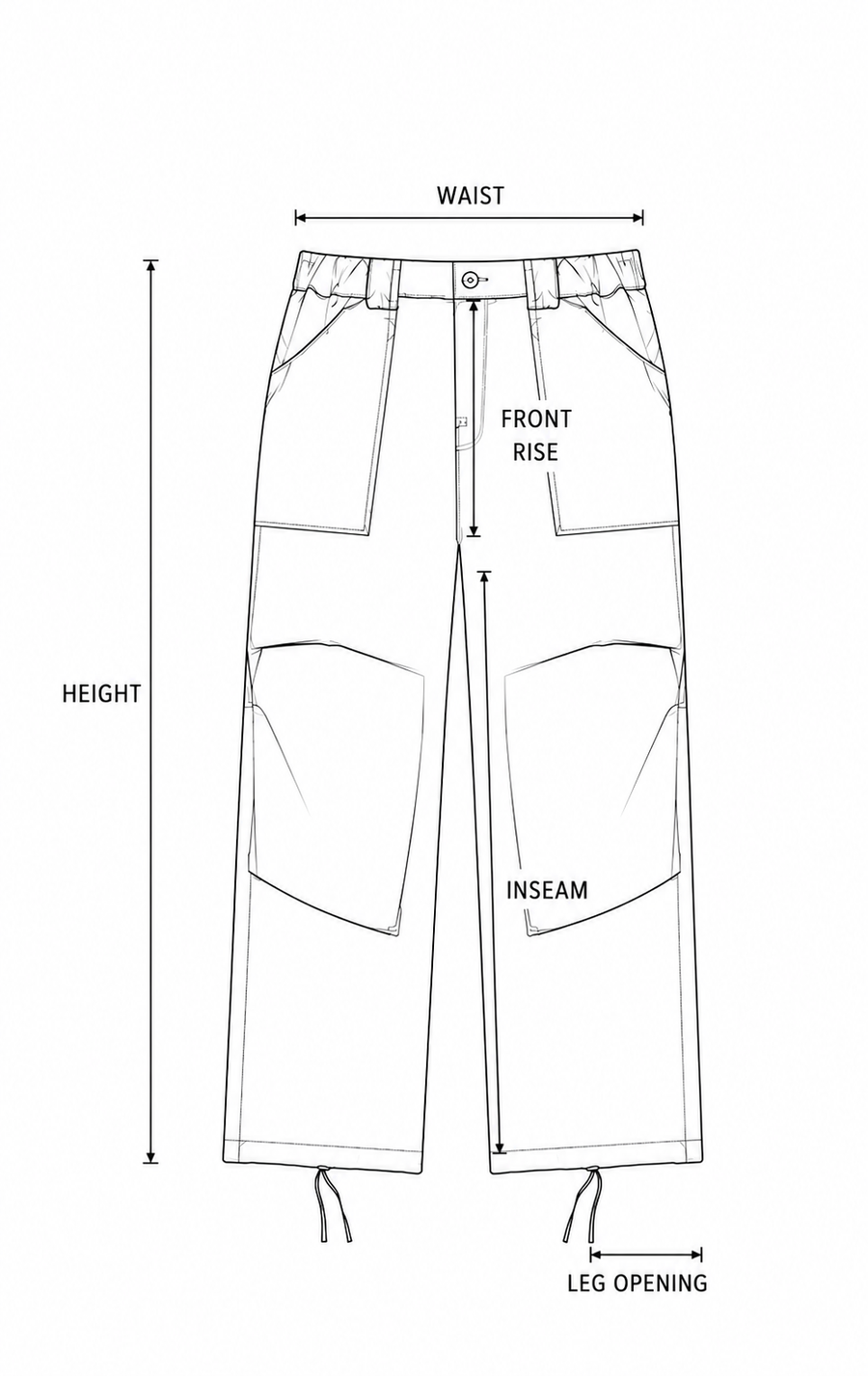 سراويل ايمانويل الواسعة measurement guide