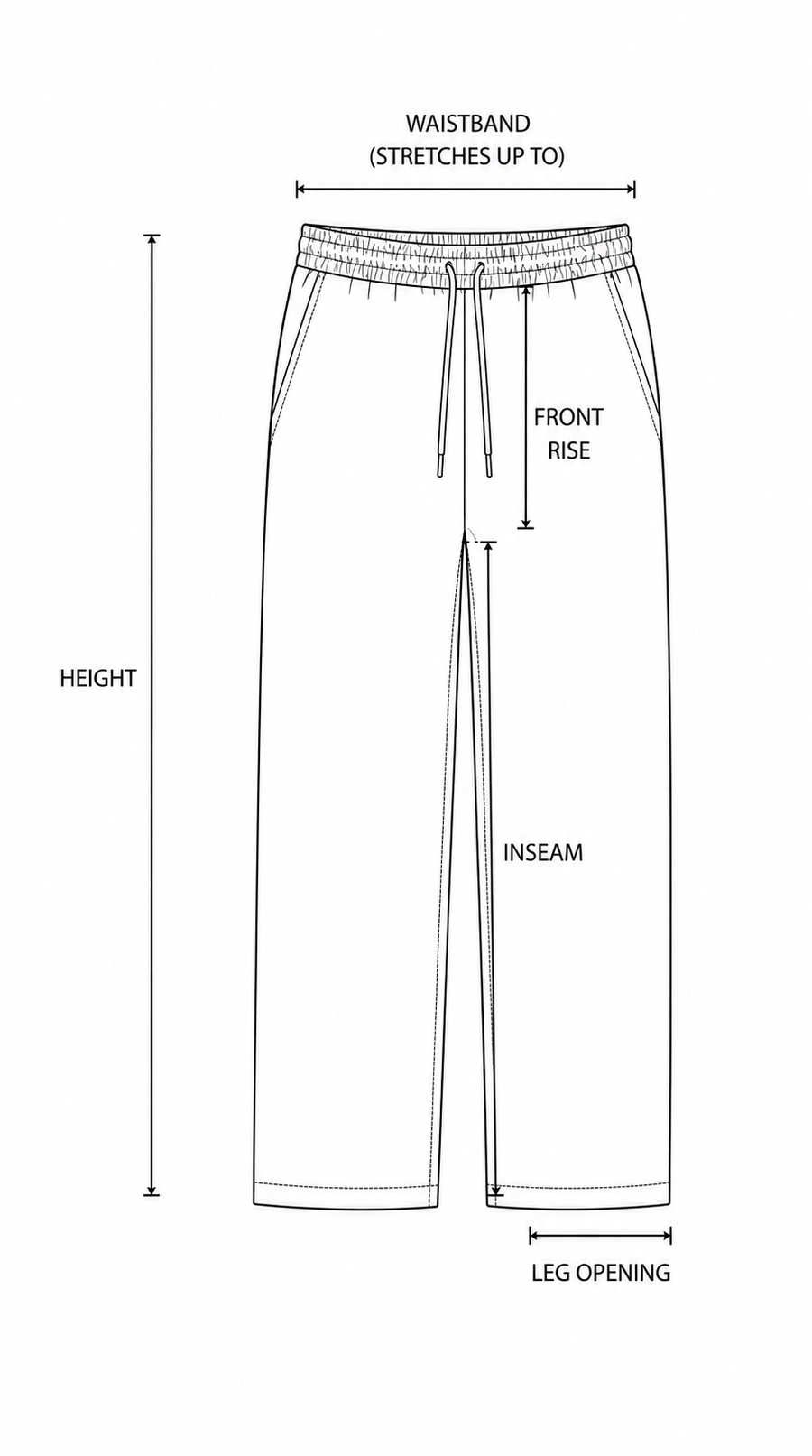 Pantalon en twill IMANUÉL measurement guide